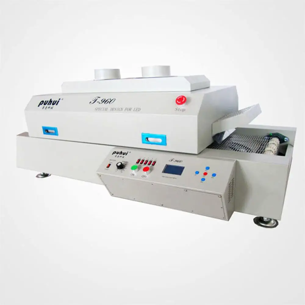 HOT sale Taian Puhui t960,infrared reflow 5 heating zone reflow oven for pcb assembly line