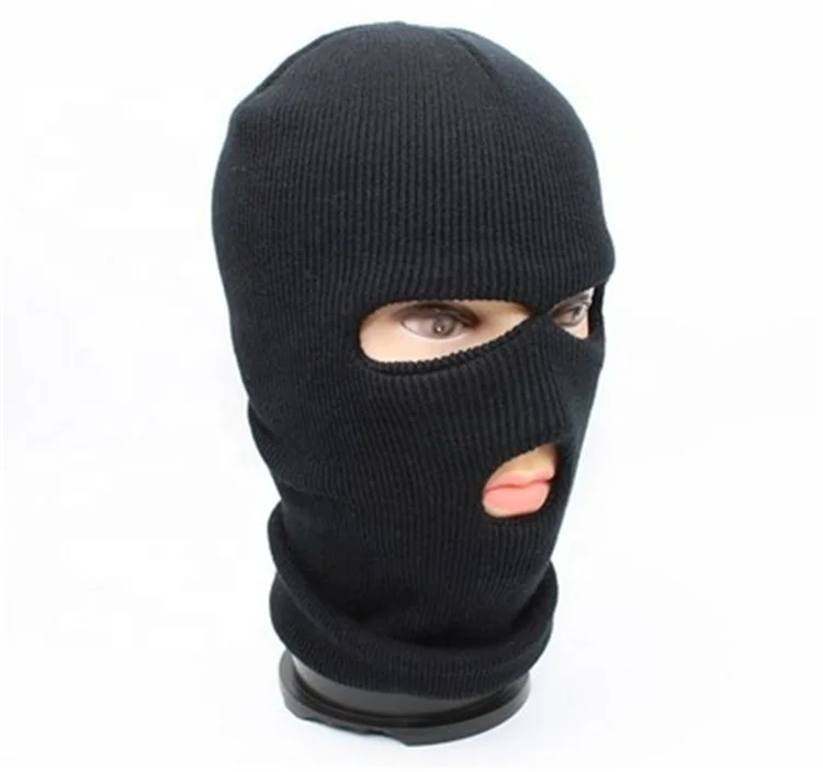 
Factory Wholesale Winter Acrylic Keep Warm 3 Hole Ski Face Mask Windproof Ear Balaclava Knitted Cap 