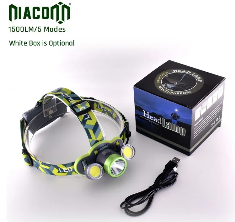 4400mAH 15w 1500lm cob xml Кемпинг светодиодный перезаряжаемый usb налобный фонарь