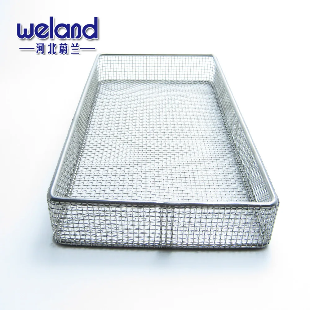 Stainless Steel 304 Wire Mesh Tray Welded Mesh Basket for Cleaning Machine or disinfection basket