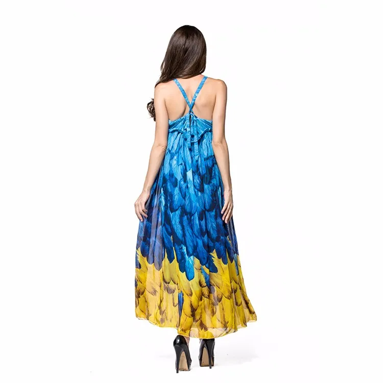 batik long bohemia beach dress cover up