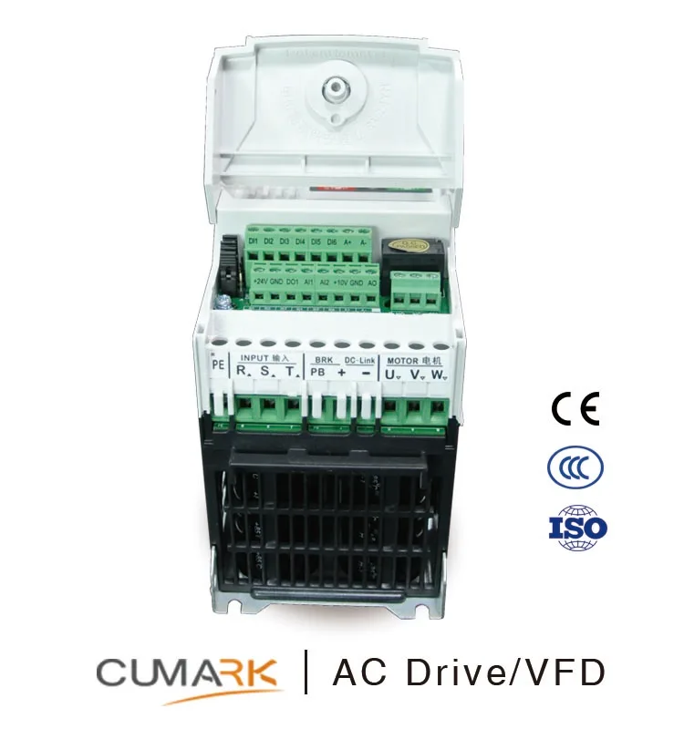 
CUMARK ES350 compact sensor less vector open loop heavy duty three phases 380V AC Drive with optional LCD removable keypad 
