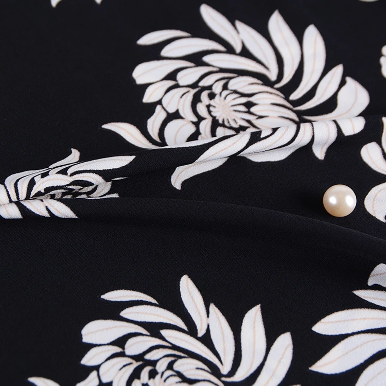 220GSM polyester elastic ITY screen flower printing fabric