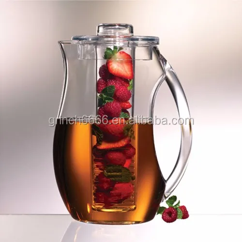 2.5L Water Fruit Infuser Infusion Drinking Plastic Pitcher,acrylic plastic water pitchers