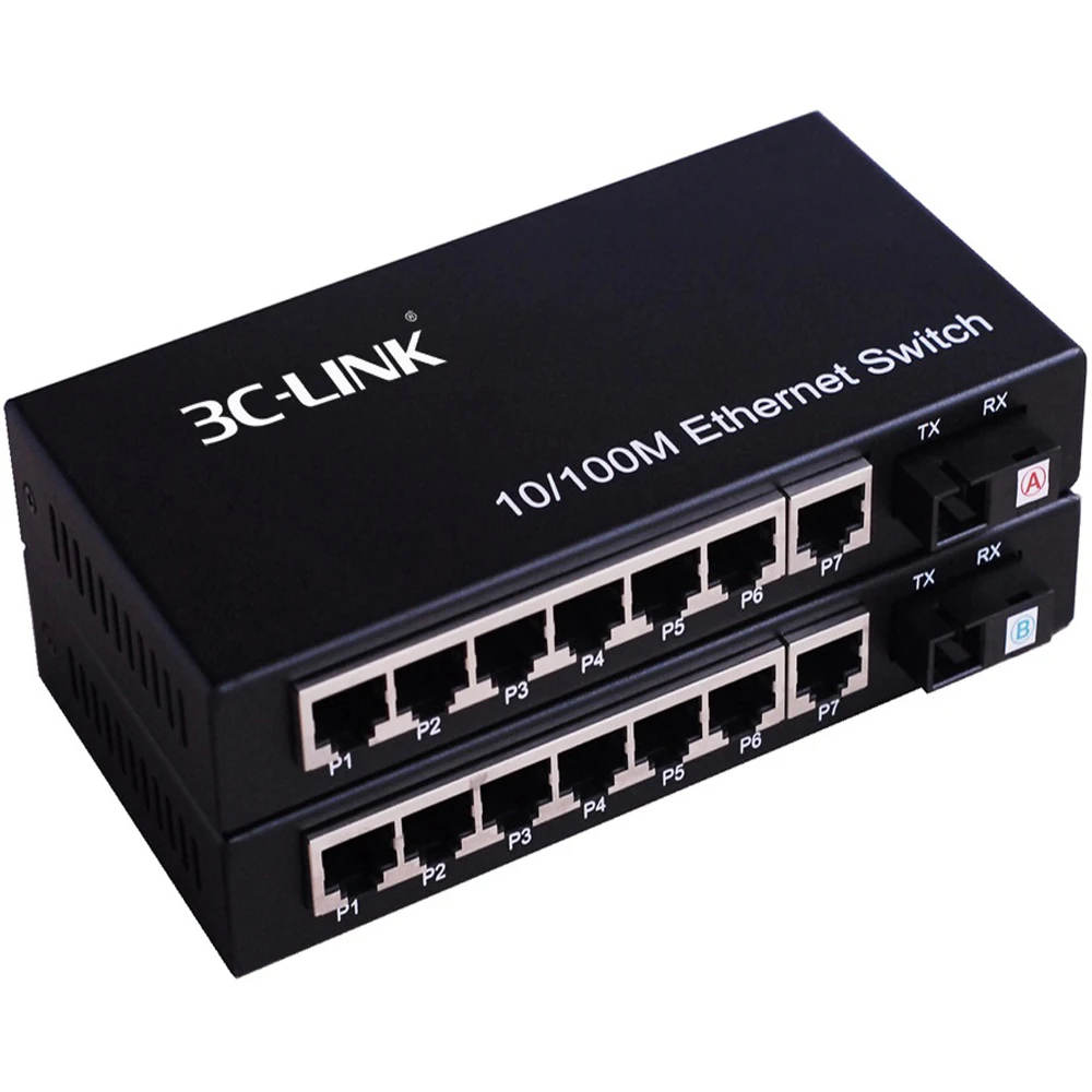 BiDi WDM 7 10/100UTP single mode optical network Ethernet switch fiber media converter bidi fiber media converter