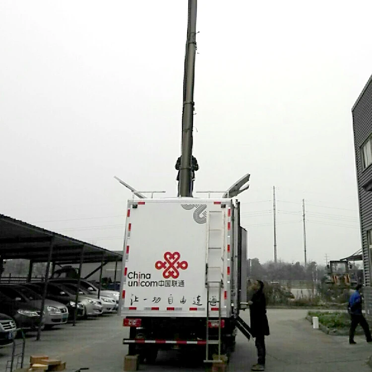 
Locking antenna mast Pneumatic telescopic mobile tripod hard anodizing communication pole 