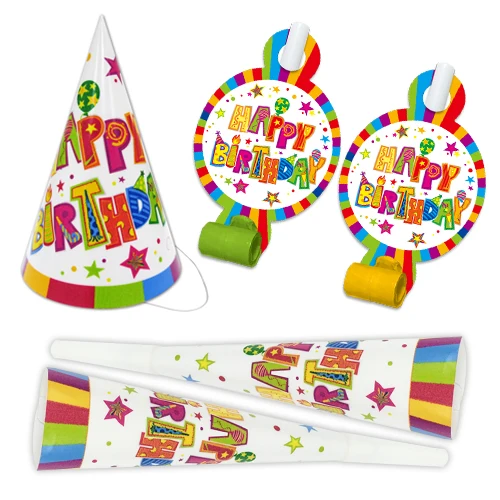 
Yellow stripe blowout paper whistles outdoor party supplie 