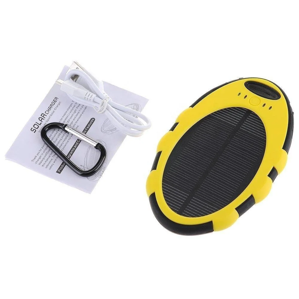 
China 2019 new Waterproof portable solar charge 5000mah cell phone battery charger power bank 