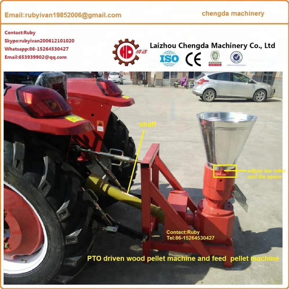 PTO driven with Hydraulic feeding system wood chipper