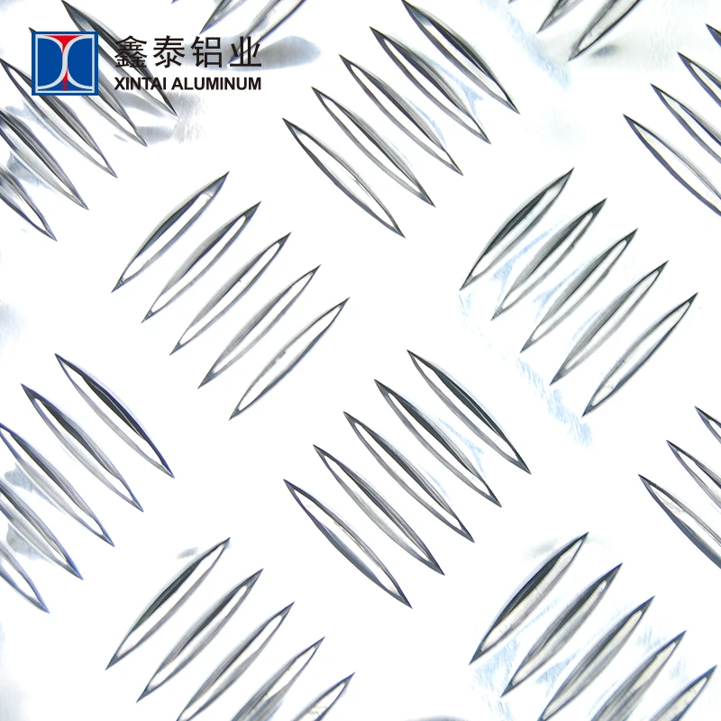 Ribbed aluminum sheet for anti-slip use