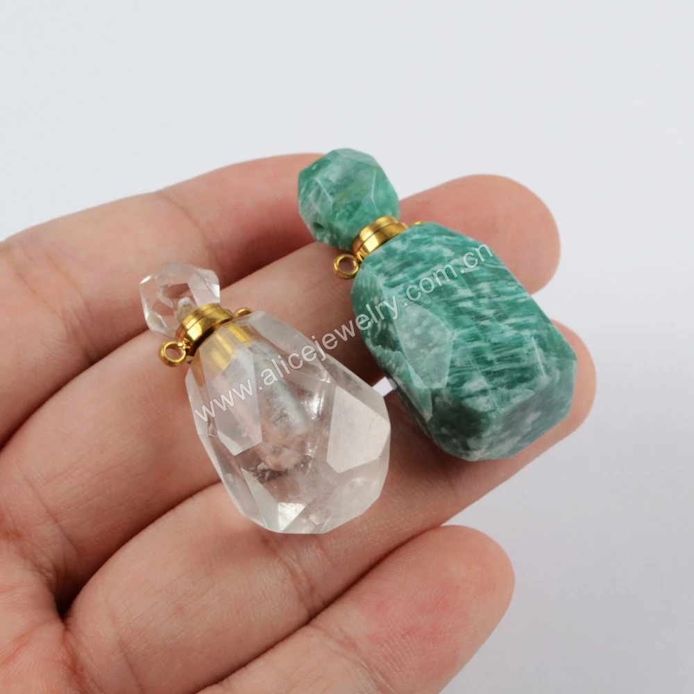 WX1170 Natural gemstone  perfume bottle pendant wholesale