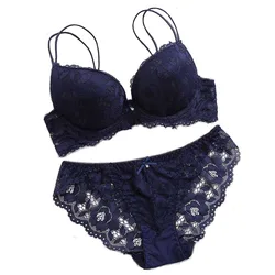 Underwire stylish push up sexy fancy bra and panties set Lace underwear Valentines sexy lingerie Babydoll  lingerie