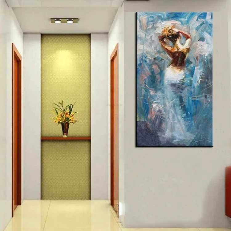 Картина маслом на холсте с изображением танцующей девушки