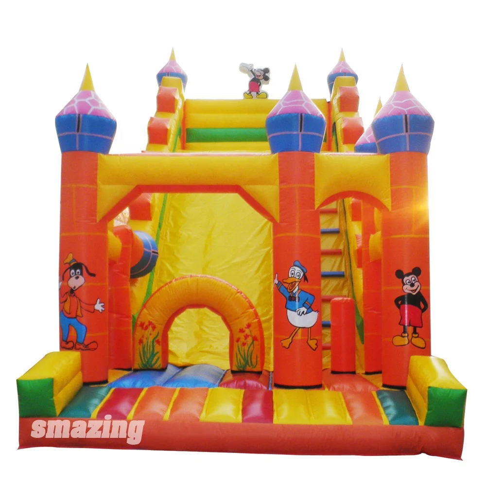 Inflatable bodyguard combination Mickey Mouse game, inflatable slide combination Donald Duck Playground