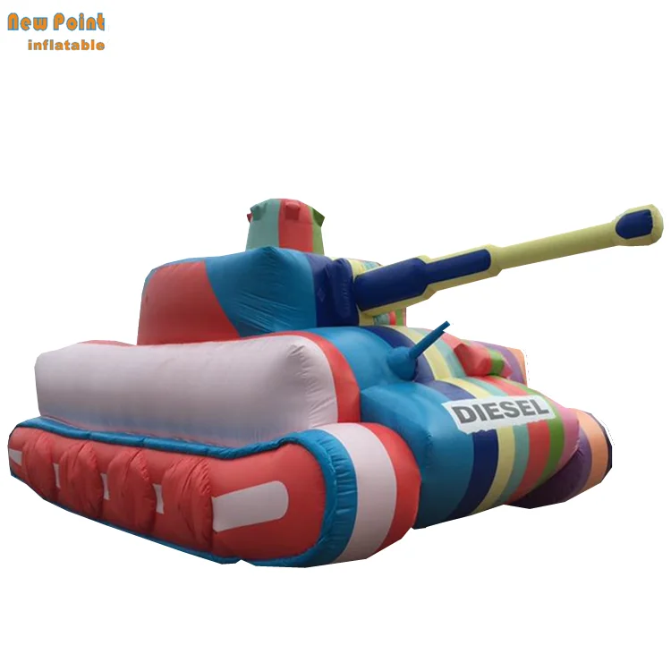 Rainbow color inflatable tank panzer model for advertisement or decorate