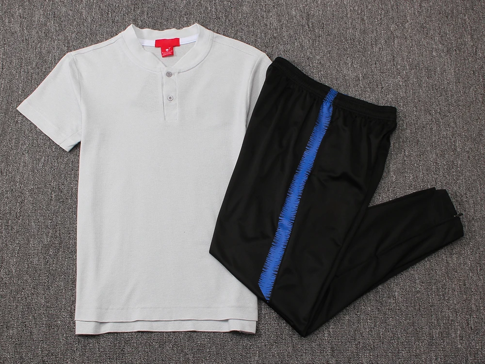 Polyester material newest design 18/19 soccer jersey set paris team polo + set