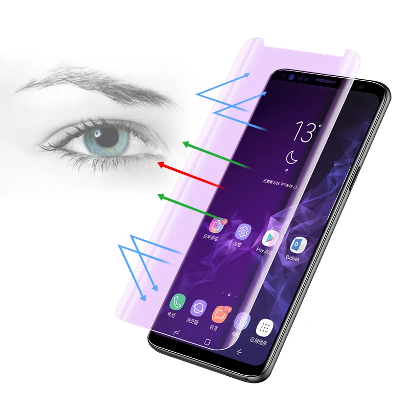  Защита от синего света для Samsung S9plus 3D изогнутое закаленное стекло защиты экрана мобильного