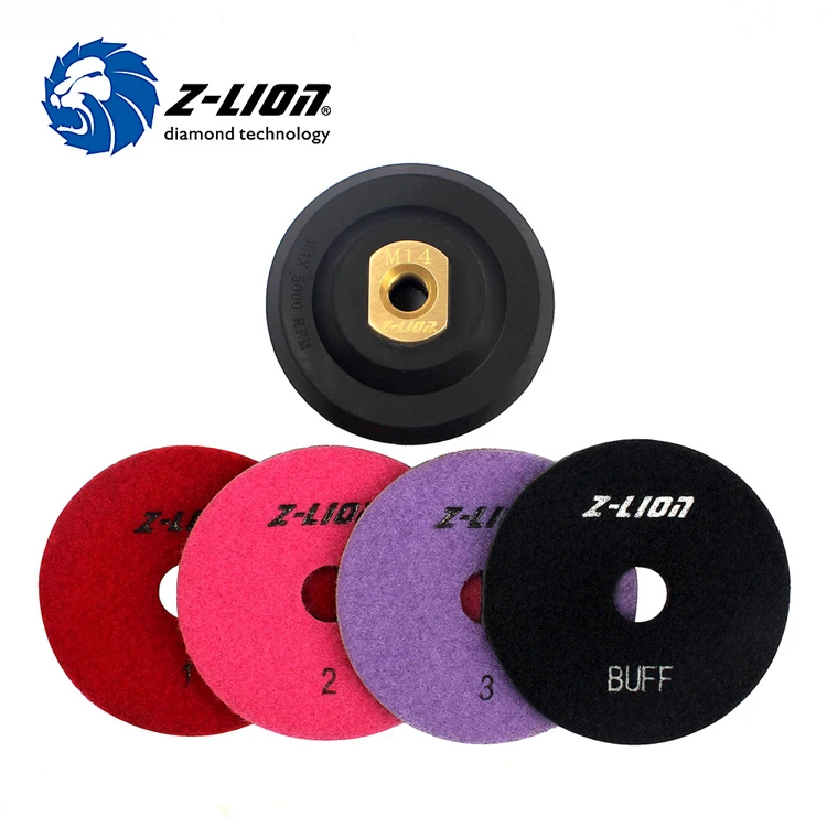 Diamond Polishing Pad 3 Step + Buff Polishing + Rubber Backer Pad Marble Granite Tile Grinding Disc