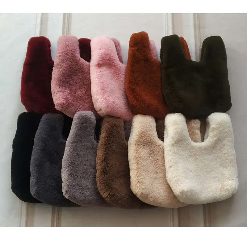 
STABILE 2021 New Winter Bag for Women Soft Wool Lady Bag Korean Fashion pure color Fur Bag Handbag 