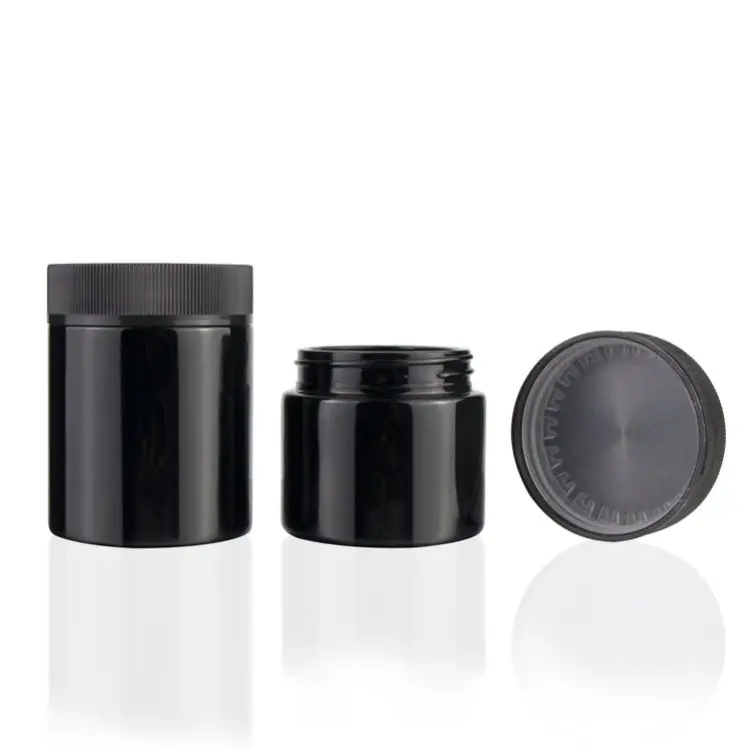 black dark glass big wide mouth glass jar 50ml 120ml 250ml violet cosmetic face cream jars 4 oz 8 oz amber black glass jar