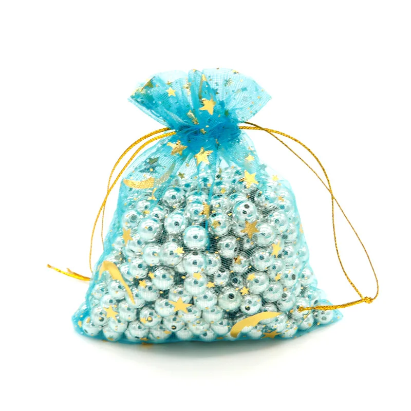 Custom Printed Silk Drawstring Organza Pouch Wedding Party Favor Gift Bag