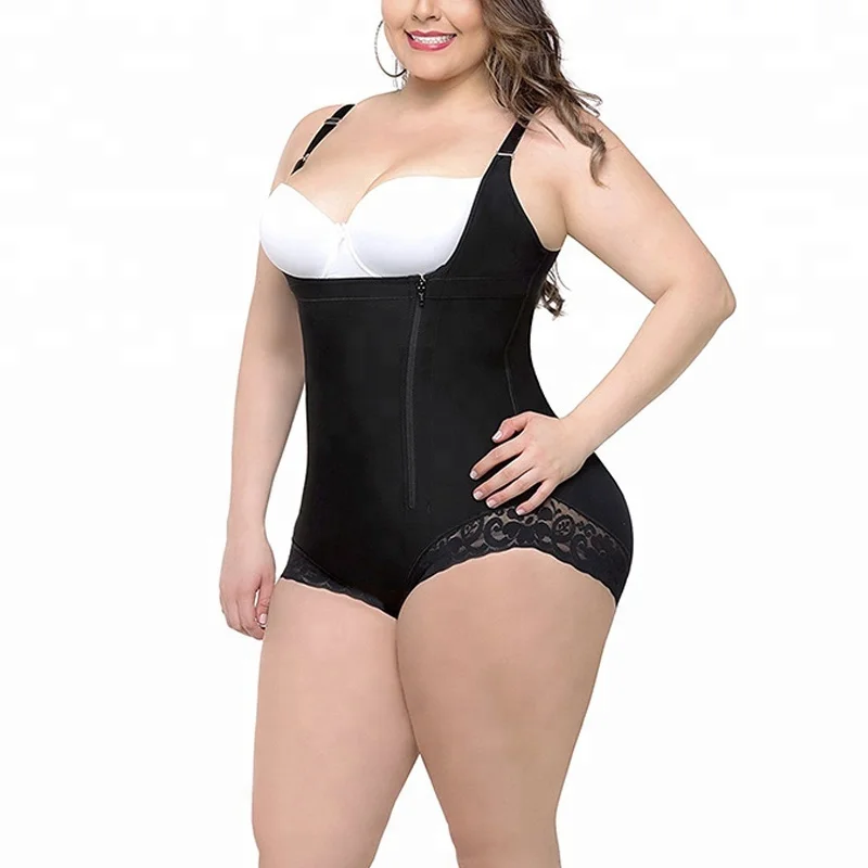 6380 Plus Size Ladies Zipped Full Body Shaper Women  Corset Adjustable Bra Waist Trainer Fajas Slimming Shapewear Bodysuit