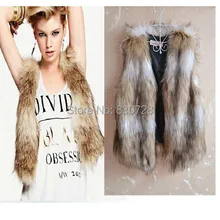 S-3XL Hot Sale 2014 Autumn Winter Female Faux Fur Vest Women Sleeveless Outerwear Plus Size Women Coat Coletes Femininos Sale