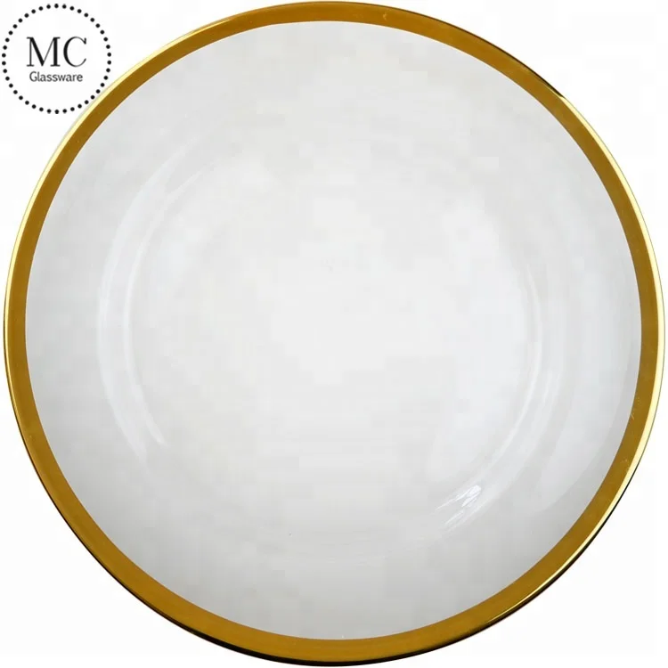 Cheap glass black rimmed charger plates antique black dinner plates wholesale with glitter party rentals