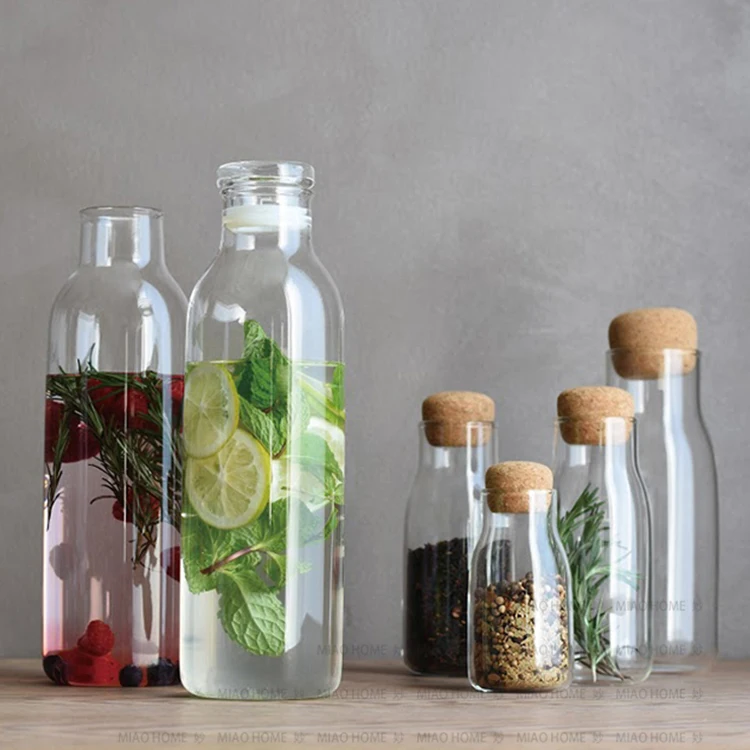 
Healthy Glass Storage Jar With Cork Lid Decorative Glass Storage Bottles With Wooden Lid 