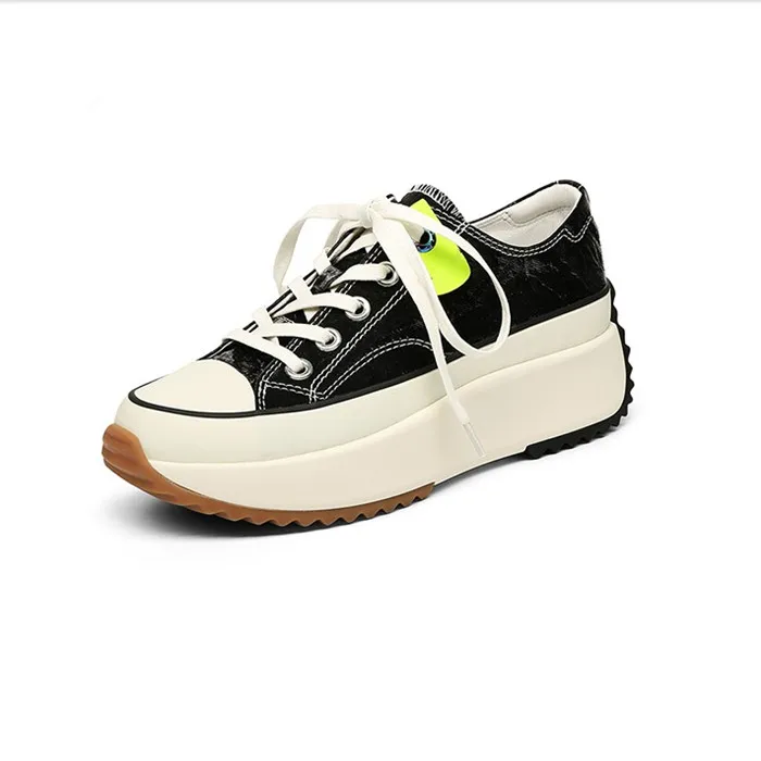Handmade Casual Women Shoes Fashion Lace up Platform Sneakers