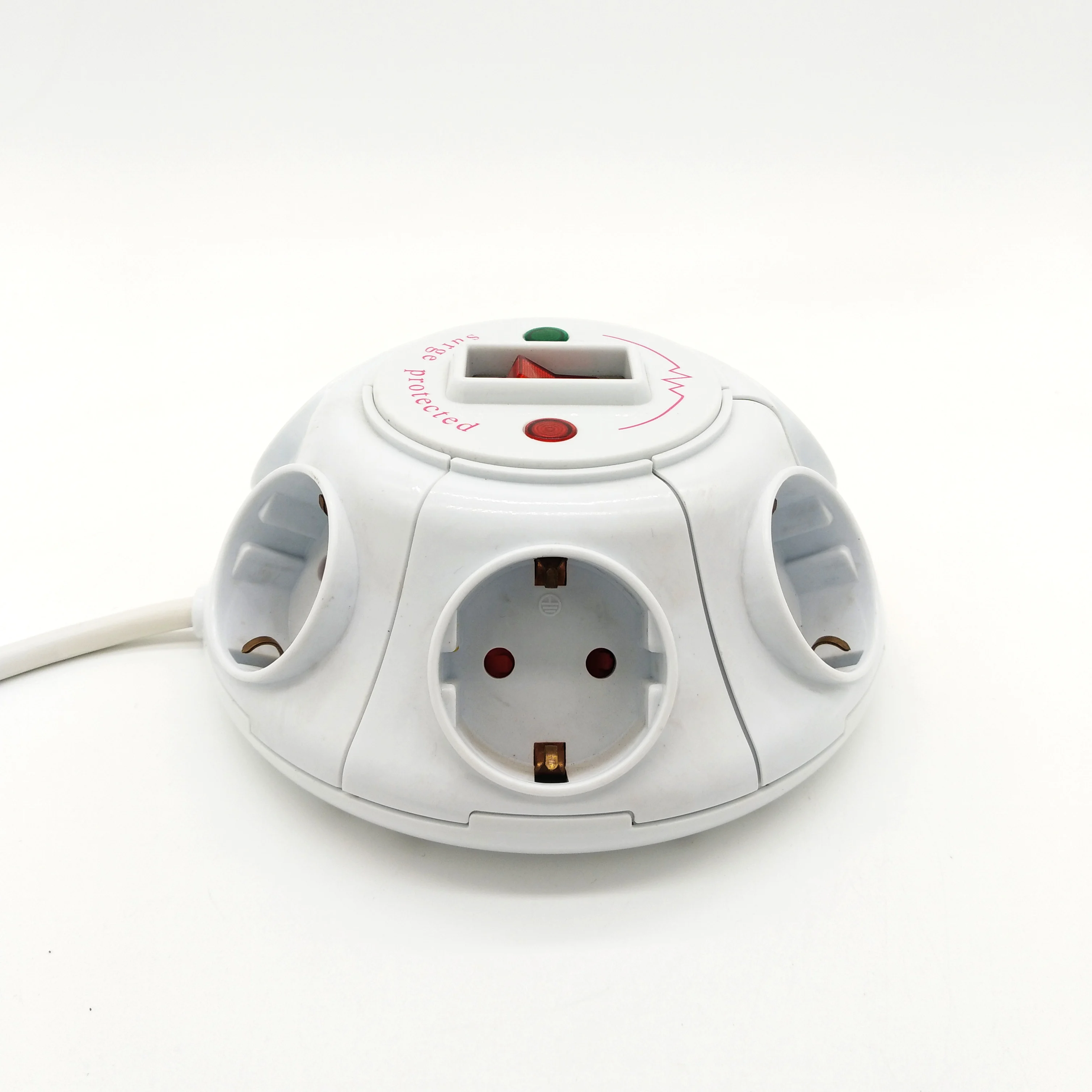 Surge Protection 6 Outlets European plug Germany Extension Socket  Power Strip  with Switch