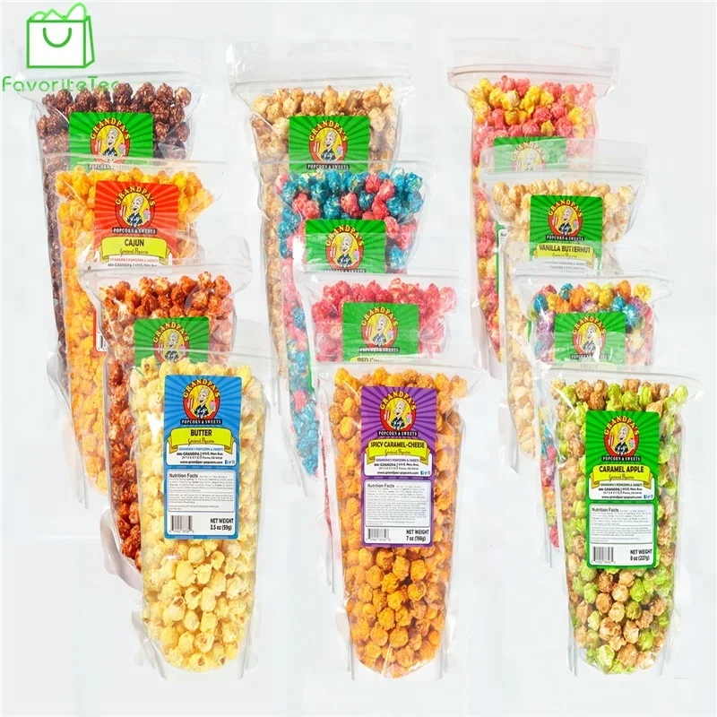 Brilliant Yellow Aluminum Foil Food Grade Popcorn Packaging Zipper Pouch