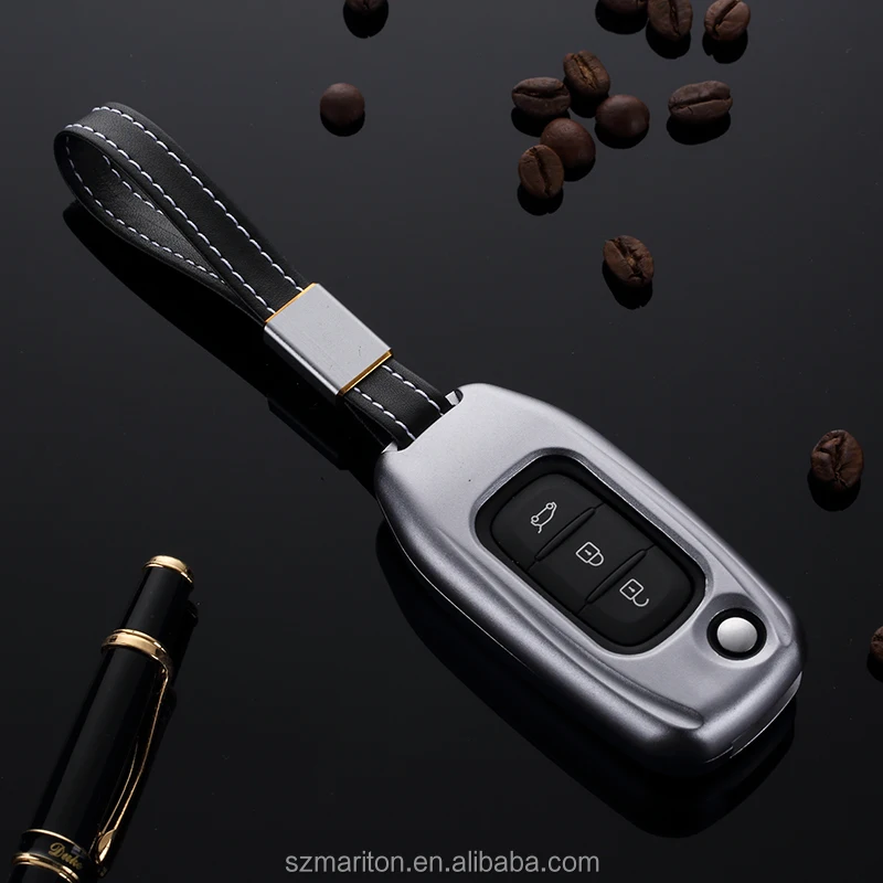 
Silver Color Metal Alloy Cover For Clio Kangoo Modus Megane 3 Button FOB remote key shell case 