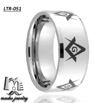 Fashion Masonic Tungsten Rings, Freemason wedding tungsten carbide rings for Mens and womens