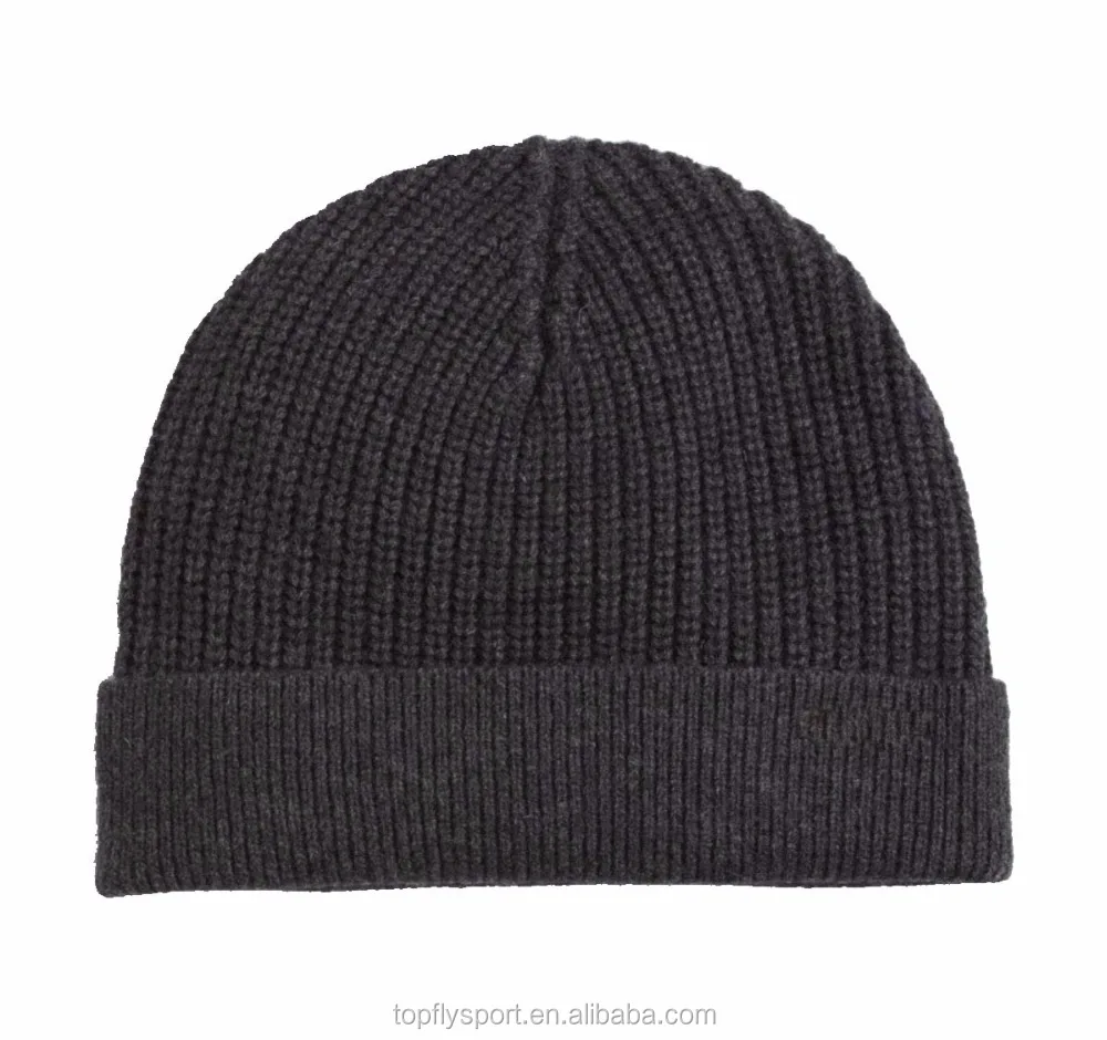 Custom grey merino wool beanie hat wholesale