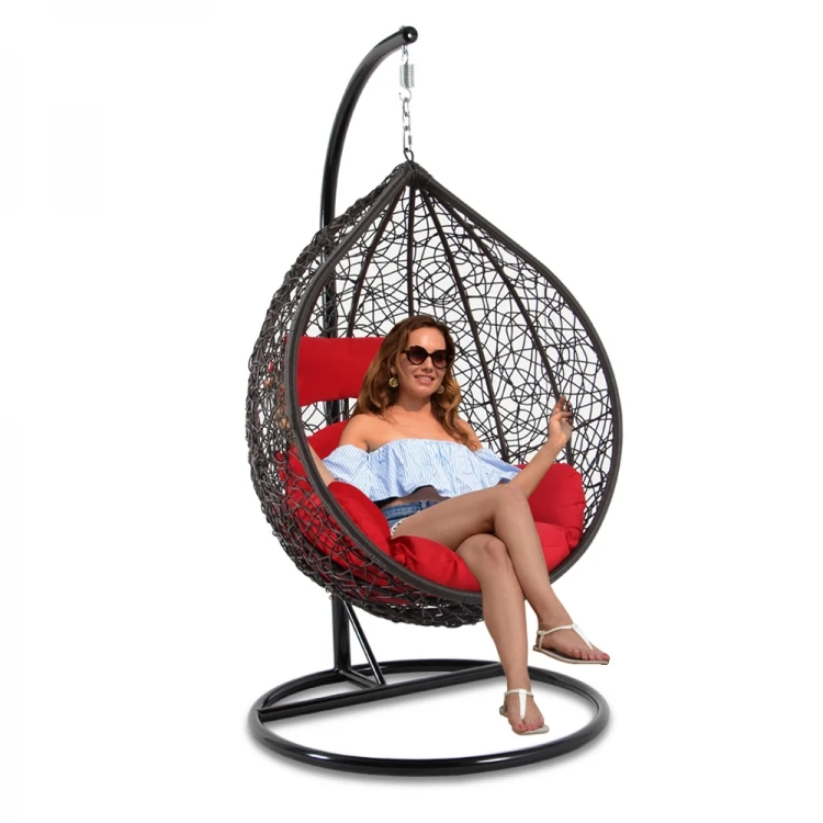 Hot Selling Rattan Wicker Single Swing Chair Rocking Chair Garden Patio Leisure Hammock