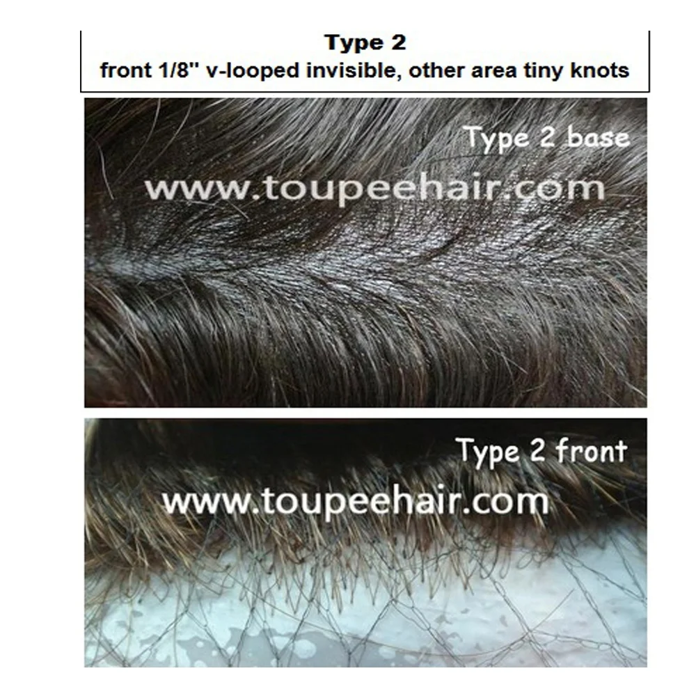 
Super Thin Skin 0.02-0.03mm Type 2 durable base 100% Real Human Hair Men Toupee Cheap Stock Piece for Men 