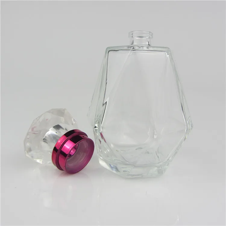 Hot sell 100ml handmade arabic perfume bottles clear glass scent bottle