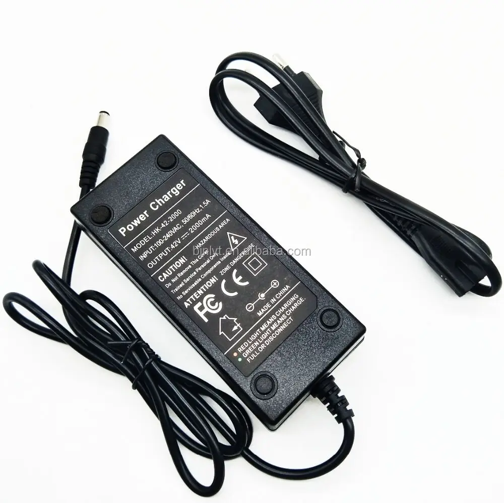 36V 2A battery charger Output 42V 2A Charger Input 100-240 VAC Lithium Li-ion Li-poly Charger For 10Series 36V Electric Bike