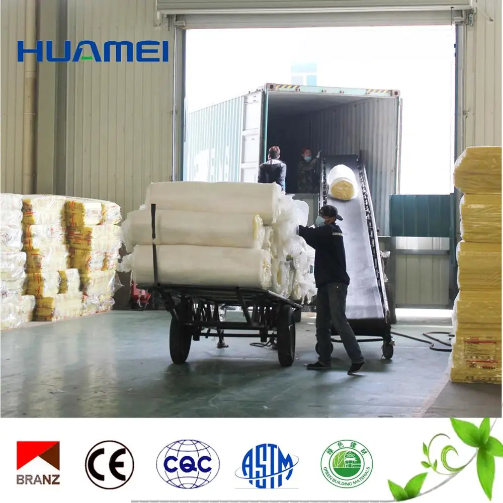 
Fire Rated Compressed glass wool roll with aluminum foil covering 