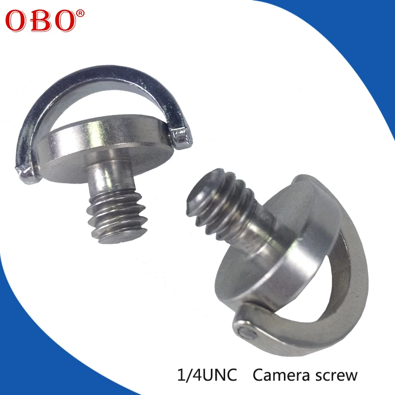 Stainless Steel Small D Ring Screw 1/4-20 Thread Hidden Camera Tripod Screw