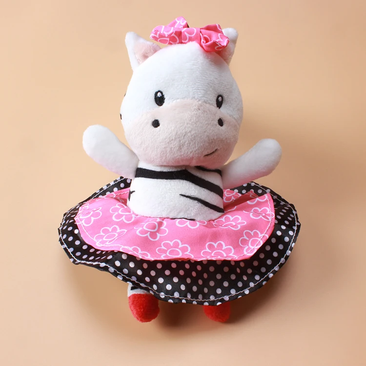 Dolery zebra animal baby hanging plush toy rattle D105F