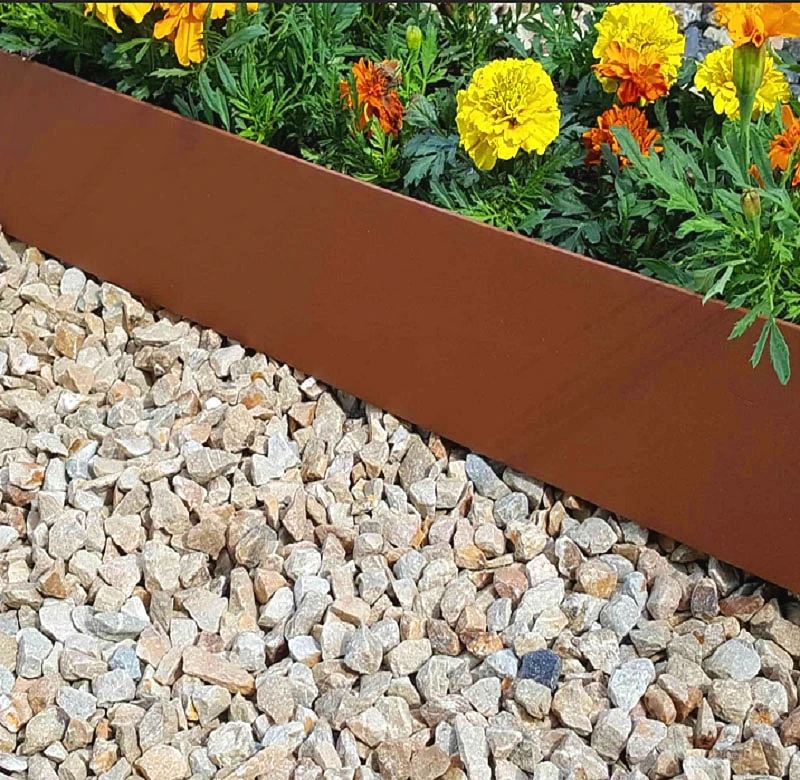 Metal lawn edging Weathering CORTEN Steel for garden