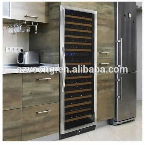 
ball bearing wooden rack humidity control led wine cooler 