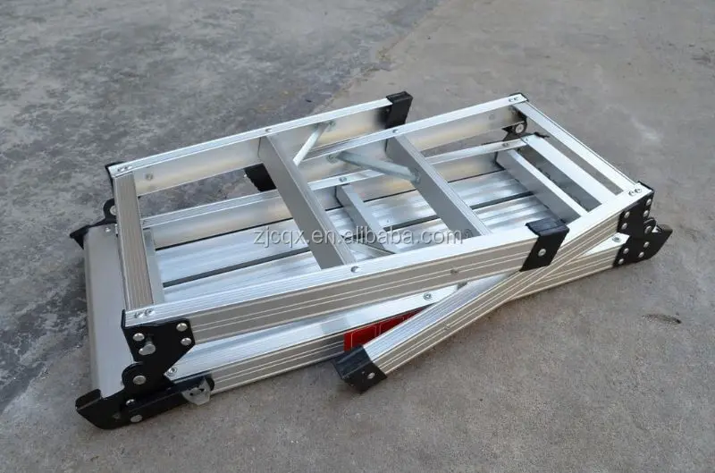 Folding Aluminium Platform Work Step Hop Up Bench Decorating 77cm Long 50cm High