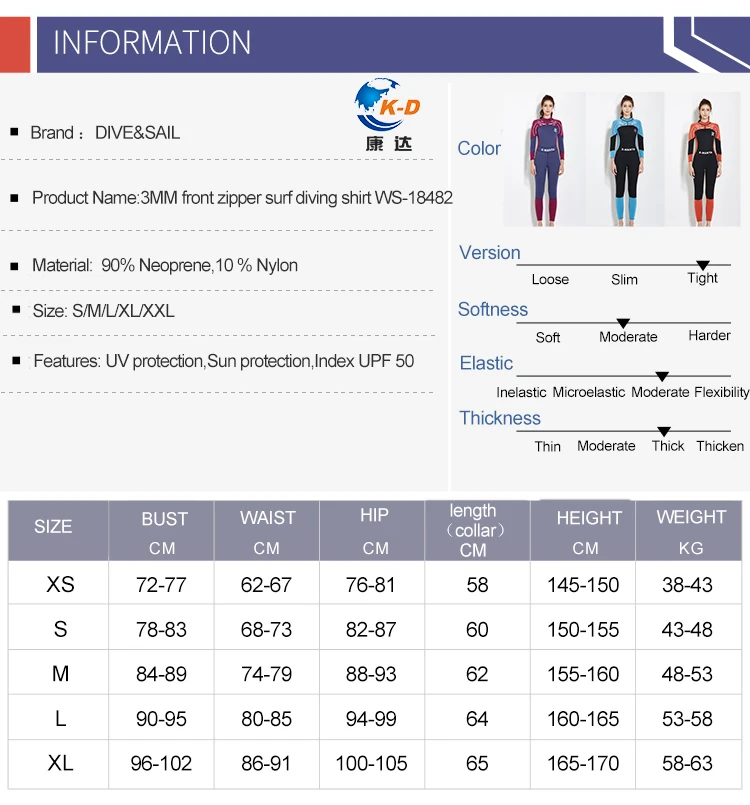 women wetsuit 3mm 1 piece suit full body girl wet suit