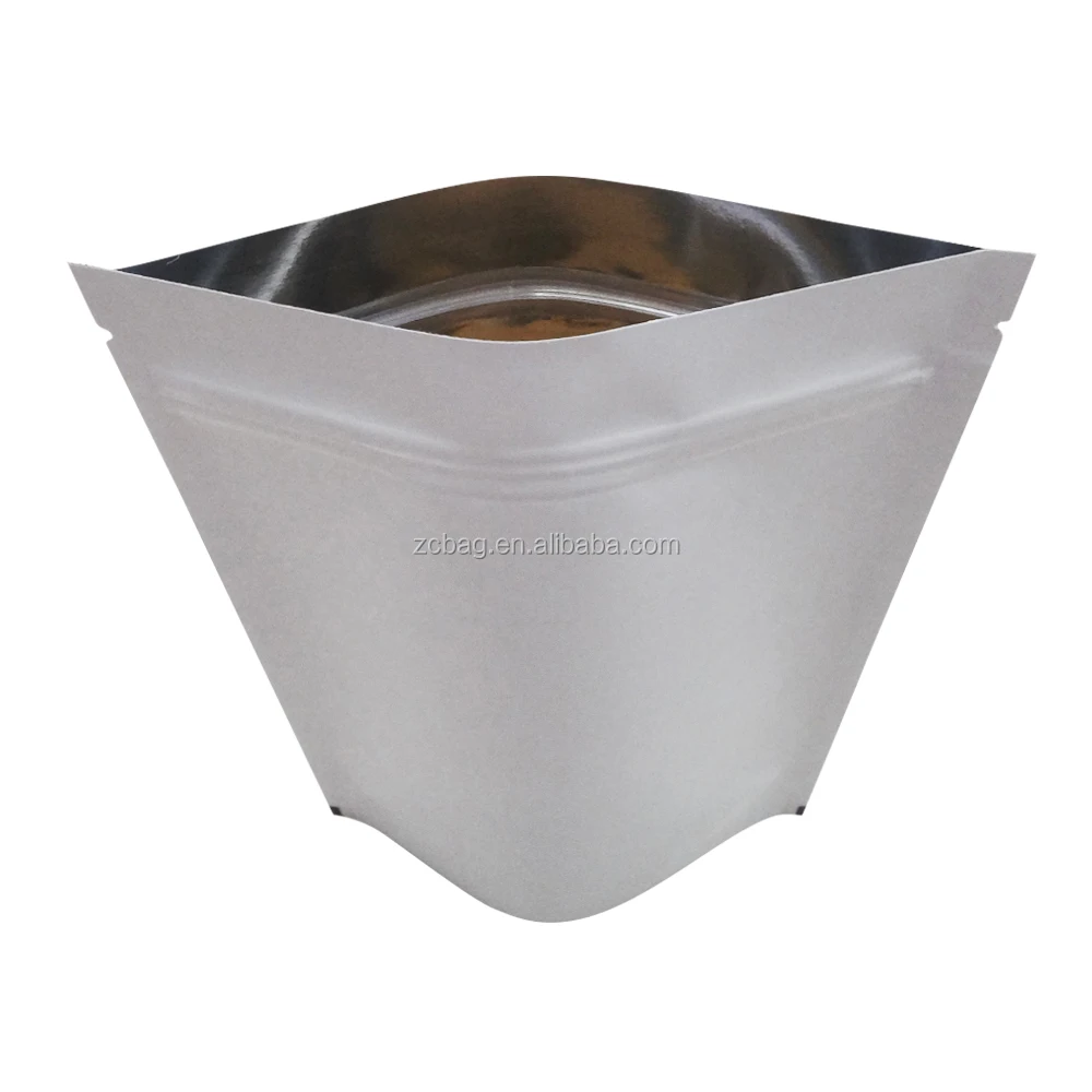 Wholesale white laminated kraft paper doypack plain stand up zipper pouch with degassing valve for coffee bean packaging bag