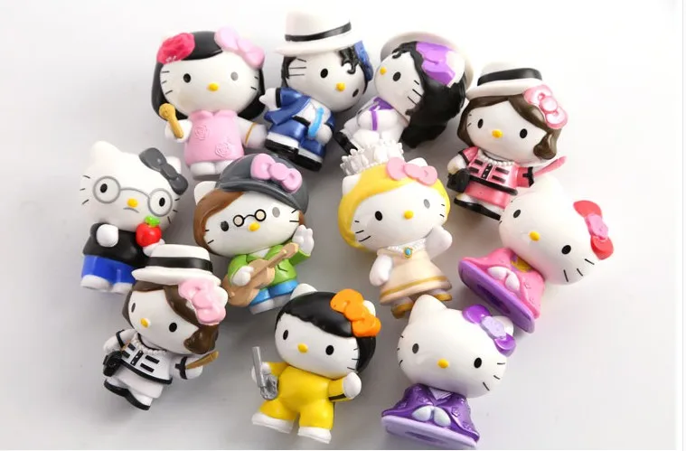 11pcslot 6cm Pvc Japanese Anime Figure Hello Kitty Classic Idol Ver Action Figure Collection