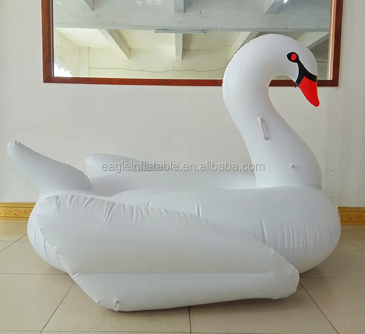 factory hot selling stock summer pool and beach toy inflatable white swan float for adults