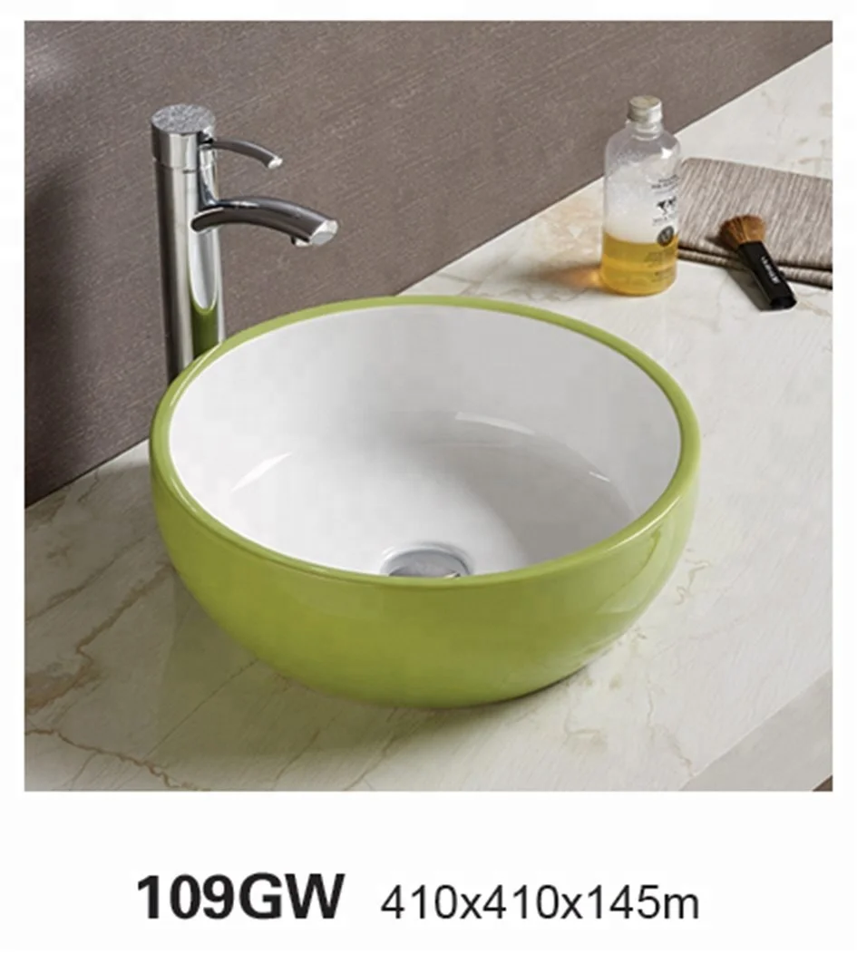 round porcelain wash basin ceramic bathroom vanity top sink red lavabo bowl